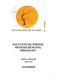 2015 Patikrinta Pagyvenusių žmonių mėnesio renginių programa 2