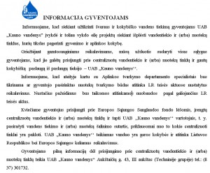 Kauno vandenu isformacija gyventojams